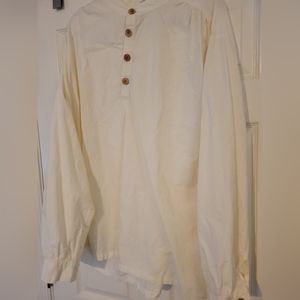 J.Peterman Womens Tunic Shirt Muslin Cotton boho hippie long sleeve  rustic